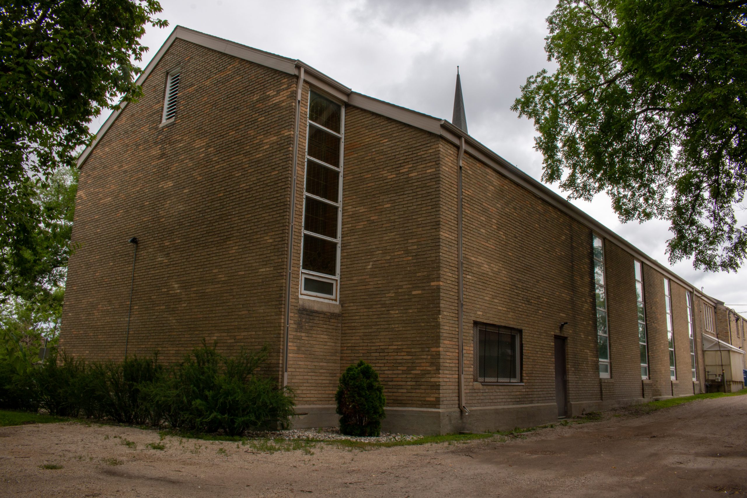Photo of rear side to Norwood United Church at 170 St. Mary's Road
