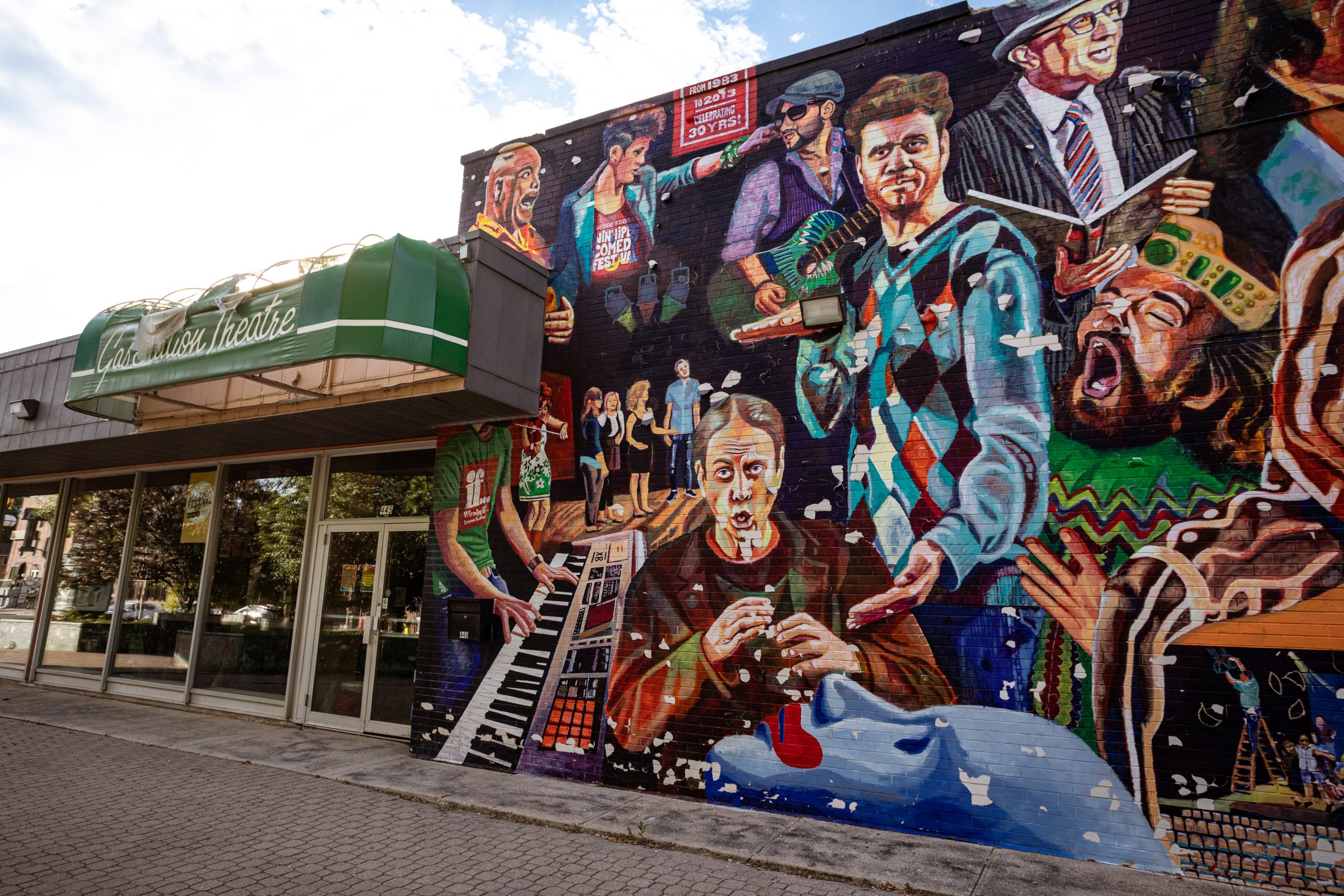 Image of Gas Station Theatre mural by Sarah Collard at 455 River Avenue