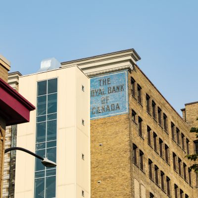 Image of Ghost Sign at former Royal Bank of Canada Building at 504 Main Street.