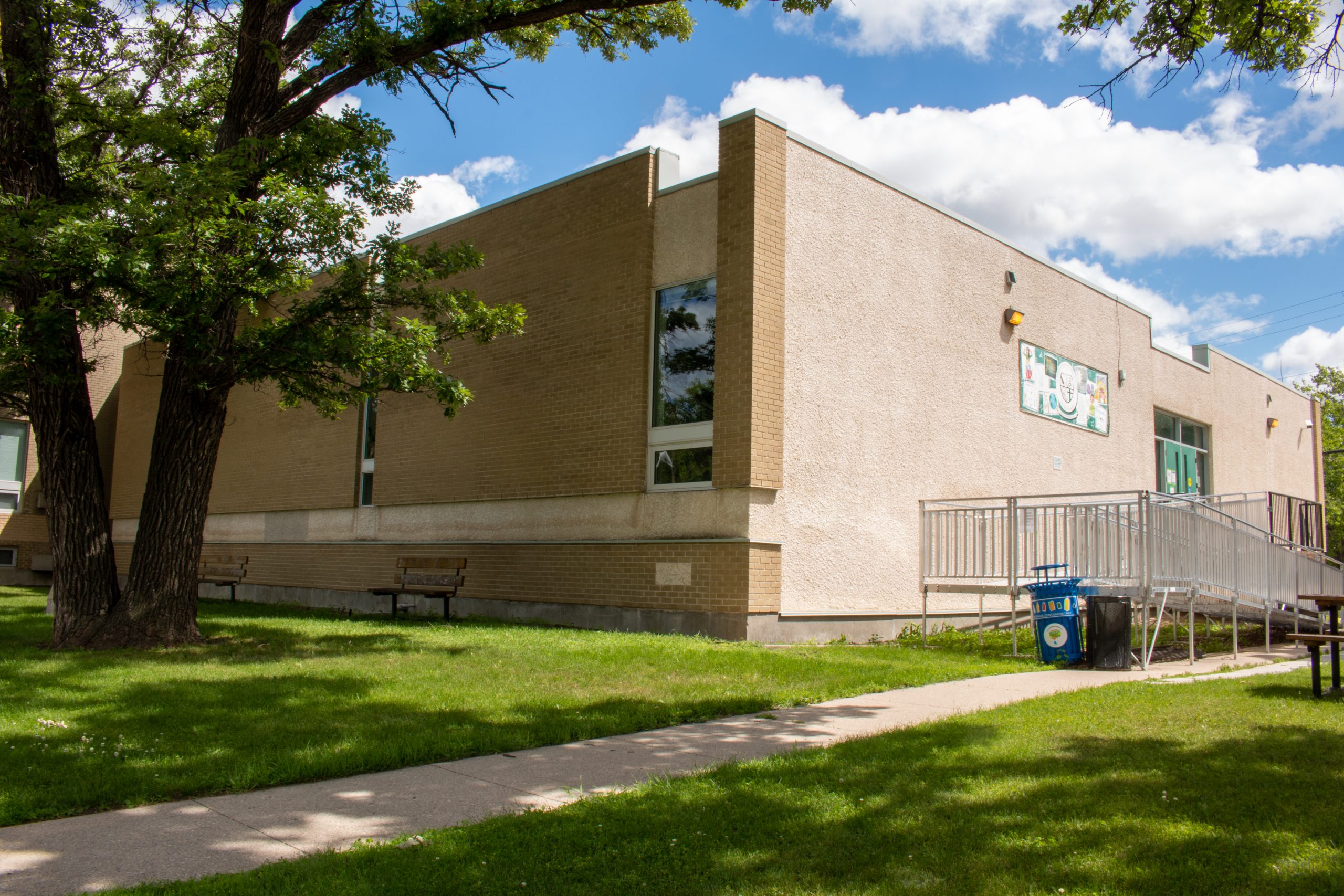 Photo of the rear side of St. Boniface Diocesean High School at 282 Dubuc Street