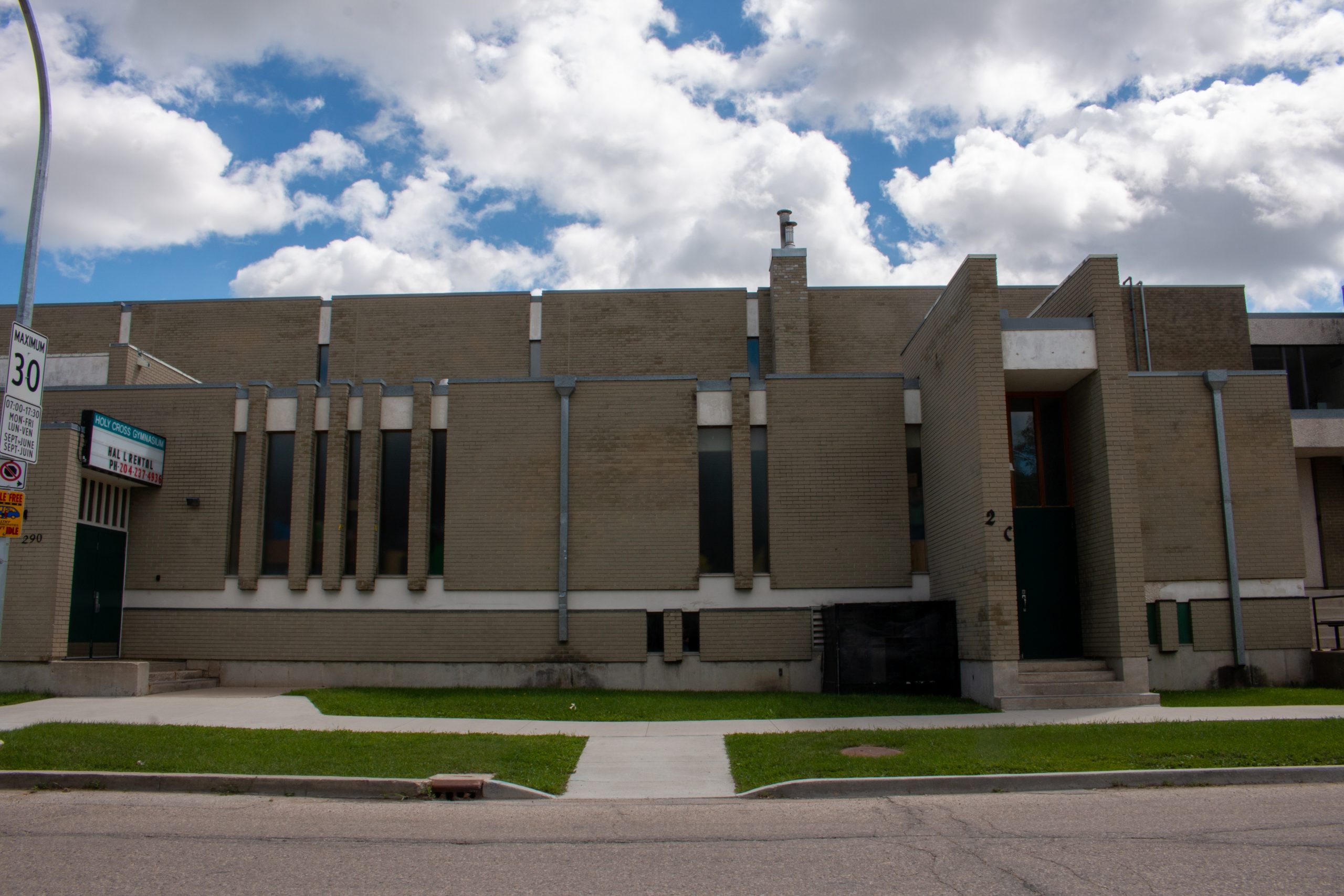 Image of St. Boniface Diocesean High School front facade at 282 Dubuc Street