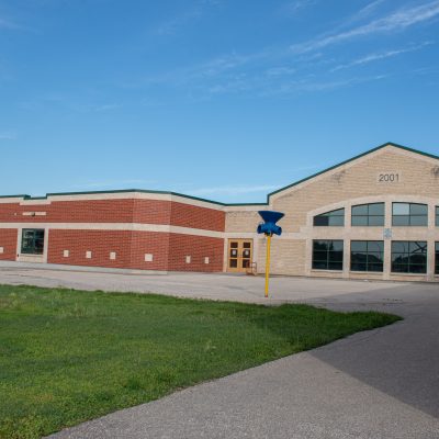 Photo of side elevation of Island Lakes Community School at 445 Island Shore Boulevard