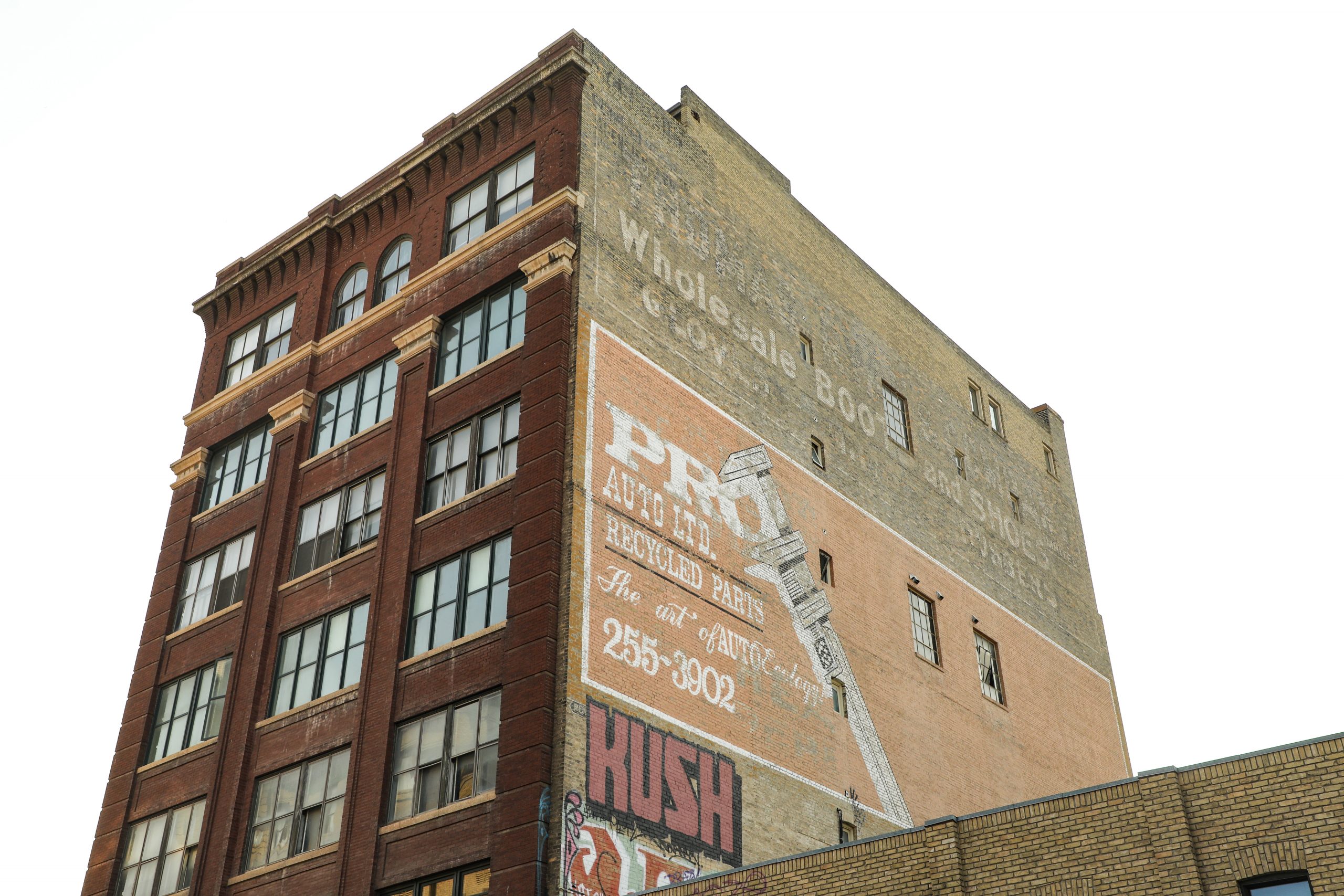 Image of Ghost Signs on north side of Ryan Block at 44 Princess Street