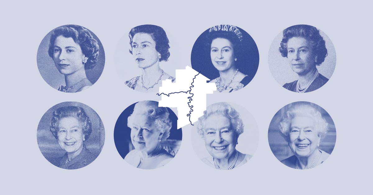 Huit photographies de la reine Elizabeth tout au long de son règne.