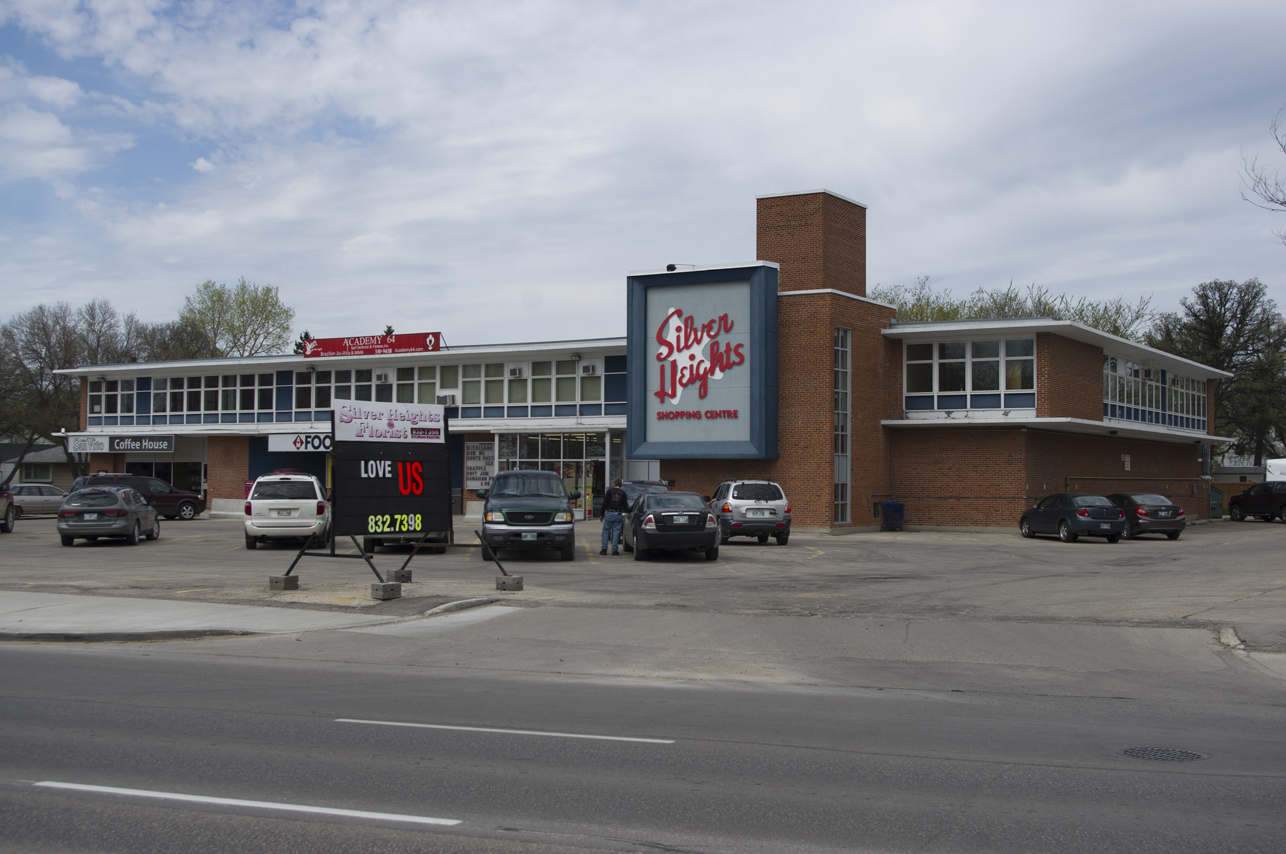 Image shows the exterior of the Silver Heights Shopping Centre.